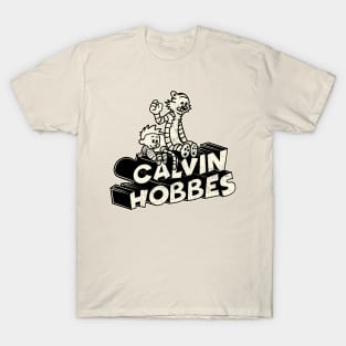 Drawing retro Vintage 80s and 90s Calvin and Hobbes - Fan Art Design T-Shirt